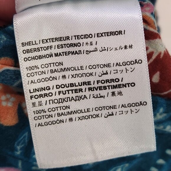 Farm Rio‎ Anthropologie Smocked Flounce Mini Skirt XL Blue Pink Floral Stretchy - Picture 10 of 10